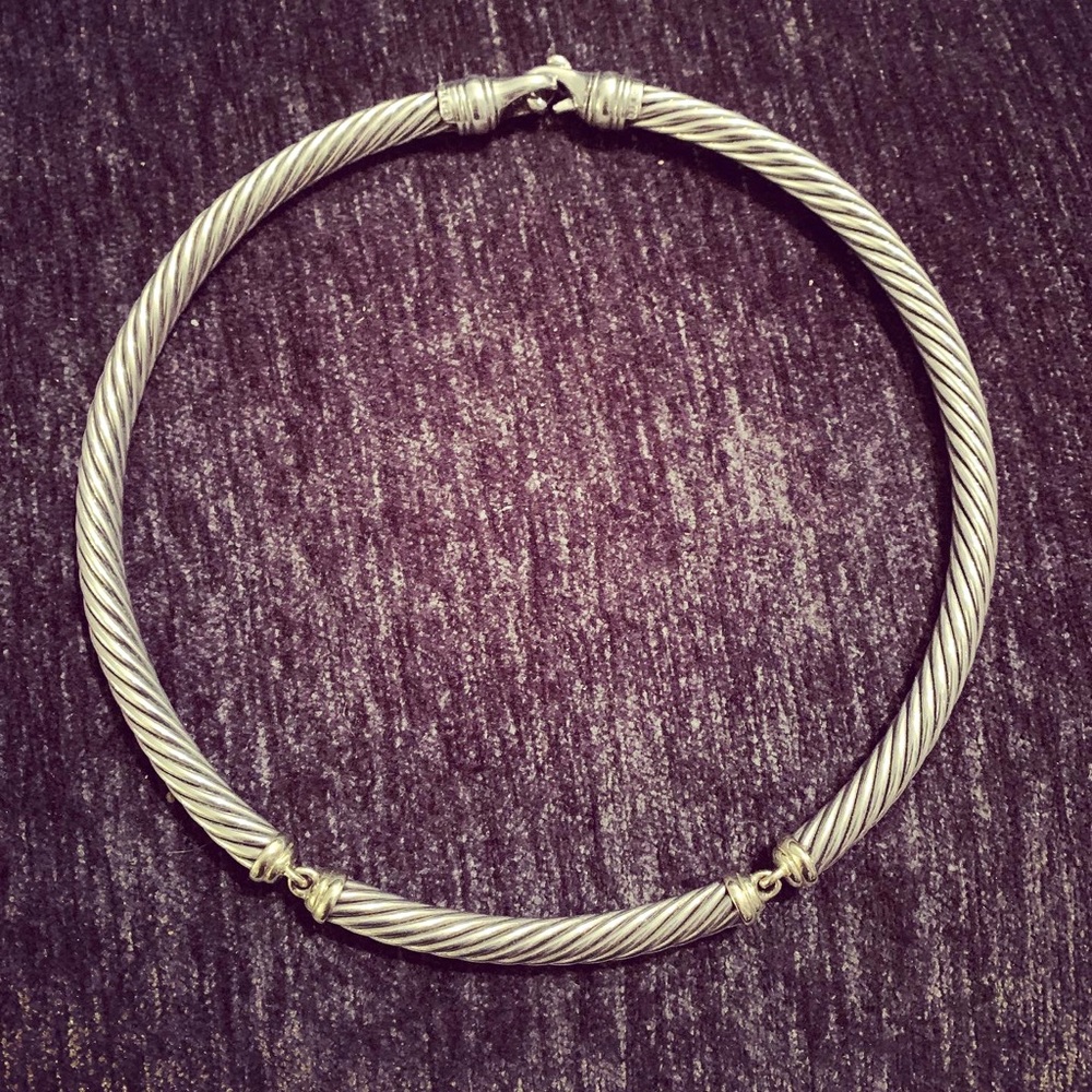 David Yurman Silver and Gold Cable Necklace